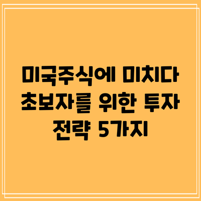 미국주식에 미치다: 초보자를 위한 투자 전략 5가지