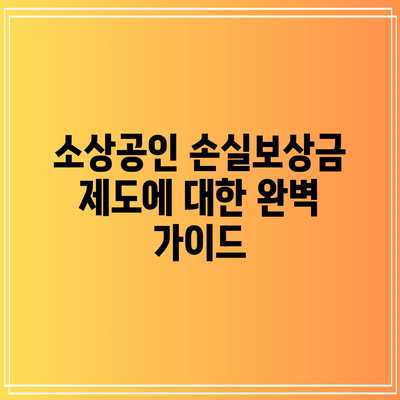 소상공인 손실보상금 제도에 대한 완벽 가이드