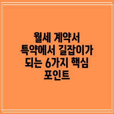 월세 계약서 특약에서 길잡이가 되는 6가지 핵심 포인트