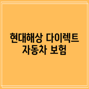 현대해상 다이렉트 자동차 보험