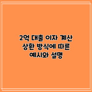 2억 대출 이자 계산: 상환 방식에 따른 예시와 설명