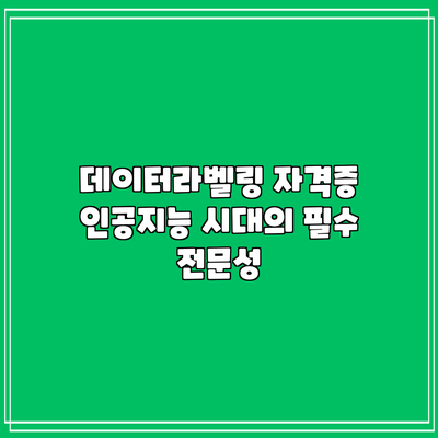 데이터라벨링 자격증: 인공지능 시대의 필수 전문성
