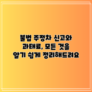 불법 주정차 신고와 과태료, 모든 것을 알기 쉽게 정리해드려요