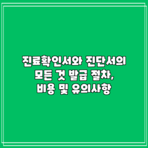 진료확인서와 진단서의 모든 것: 발급 절차, 비용 및 유의사항