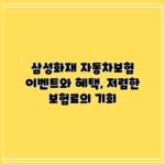 삼성화재 자동차보험 이벤트와 혜택, 저렴한 보험료의 기회