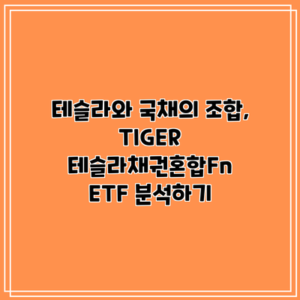 테슬라와 국채의 조합, TIGER 테슬라채권혼합Fn ETF 분석하기